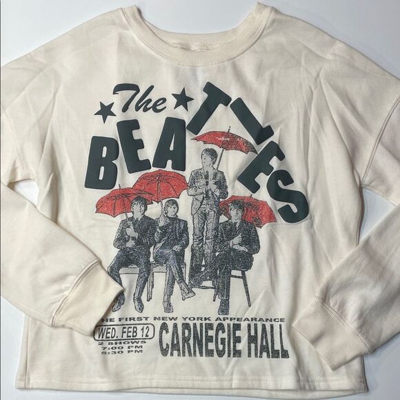 The Beatles Graphic Long Sleeve Tee Carnegie Hall Concert Sweatshirt Sz XS - Picture 1 of 5